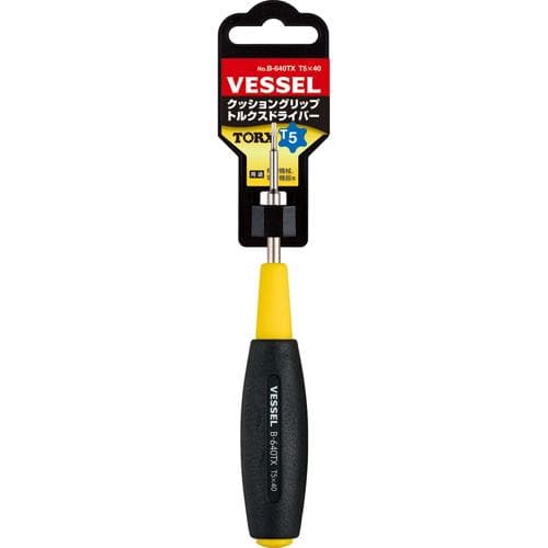 Tua vít Torx tay cầm đệm VESSEL No.B-640TX (T5 x 40) 123561 Tua vít Torx tay cầm đệm VESSEL No.B-640TX (T5 x 40) 123561