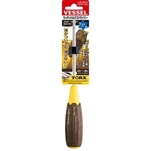 Bộ tua vít TORX bằng gỗ tổng hợp VESSEL No.B-340TX (T27H x 120) 120085 Bộ tua vít TORX bằng gỗ tổng hợp VESSEL No.B-340TX (T27H x 120) 120085