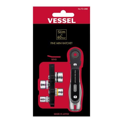 Tua vít bánh cóc mini dạng góc VESSEL No.TD-26B 251433 Tua vít bánh cóc mini dạng góc VESSEL No.TD-26B 251433