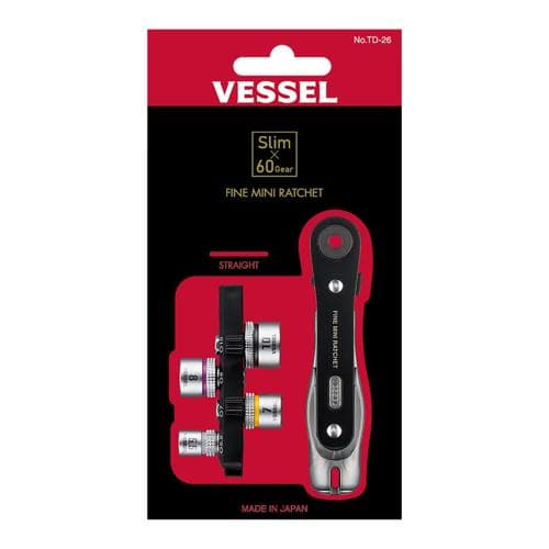 Tua vít bánh cóc mini dạng thẳng VESSEL No.TD-26 251429 Tua vít bánh cóc mini dạng thẳng VESSEL No.TD-26 251429